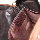 BALLY Hand Bag Leather Brown Gold Auth BA12542-22