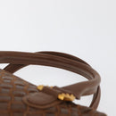 BALLY Hand Bag Leather Brown Gold Auth BA12542-8