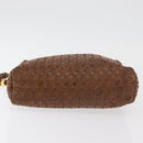 BALLY Hand Bag Leather Brown Gold Auth BA12542-9