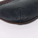 BALLY Shoulder Bag Leather Navy Gold Auth BA12544-10