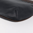 BALLY Shoulder Bag Leather Navy Gold Auth BA12544-11