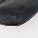 BALLY Shoulder Bag Leather Navy Gold Auth BA12544-12