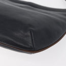 BALLY Shoulder Bag Leather Navy Gold Auth BA12544-13