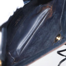 BALLY Shoulder Bag Leather Navy Gold Auth BA12544-15