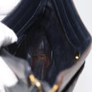 BALLY Shoulder Bag Leather Navy Gold Auth BA12544-16