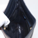 BALLY Shoulder Bag Leather Navy Gold Auth BA12544-17