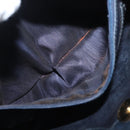 BALLY Shoulder Bag Leather Navy Gold Auth BA12544-19