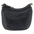BALLY Shoulder Bag Leather Navy Gold Auth BA12544-3