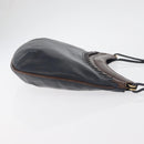 BALLY Shoulder Bag Leather Navy Gold Auth BA12544-4