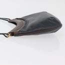 BALLY Shoulder Bag Leather Navy Gold Auth BA12544-5