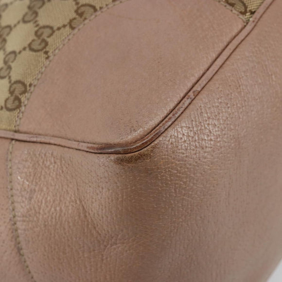 GUCCI GG Canvas Tote Bag Beige Gold 323671 Auth BA12545