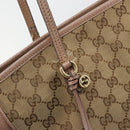 GUCCI GG Canvas Tote Bag Beige Gold 323671 Auth BA12545-14