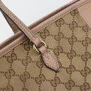 GUCCI GG Canvas Tote Bag Beige Gold 323671 Auth BA12545-15