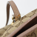 GUCCI GG Canvas Tote Bag Beige Gold 323671 Auth BA12545-16