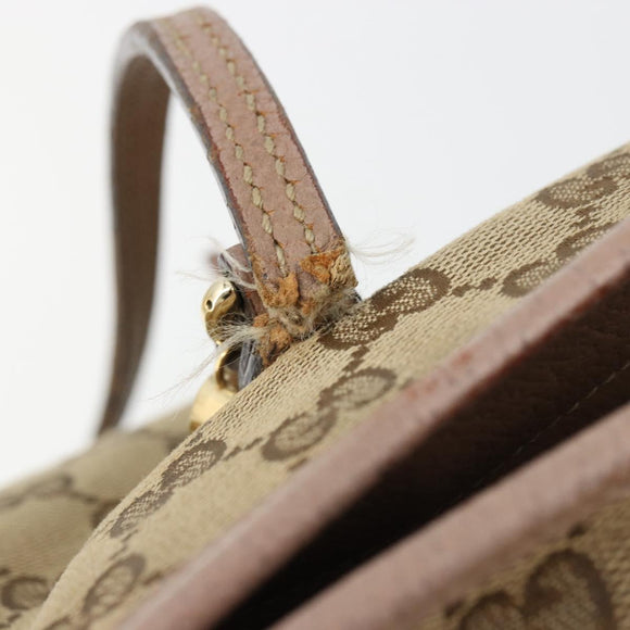 GUCCI GG Canvas Tote Bag Beige Gold 323671 Auth BA12545