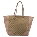 GUCCI GG Canvas Tote Bag Beige Gold 323671 Auth BA12545-2