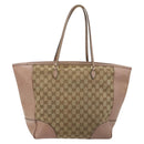 GUCCI GG Canvas Tote Bag Beige Gold 323671 Auth BA12545-3