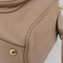 Salvatore Ferragamo Gancini Chain Tote Bag Leather Pink Gold Auth BA12546A-9
