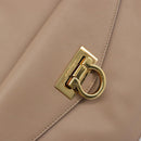 Salvatore Ferragamo Gancini Chain Tote Bag Leather Pink Gold Auth BA12546A-17