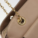 Salvatore Ferragamo Gancini Chain Tote Bag Leather Pink Gold Auth BA12546A-18