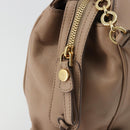 Salvatore Ferragamo Gancini Chain Tote Bag Leather Pink Gold Auth BA12546A-10