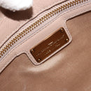 Salvatore Ferragamo Gancini Chain Tote Bag Leather Pink Gold Auth BA12546A-19