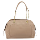 Salvatore Ferragamo Gancini Chain Tote Bag Leather Pink Gold Auth BA12546A-2