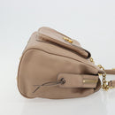 Salvatore Ferragamo Gancini Chain Tote Bag Leather Pink Gold Auth BA12546A-3
