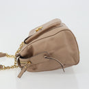 Salvatore Ferragamo Gancini Chain Tote Bag Leather Pink Gold Auth BA12546A-4