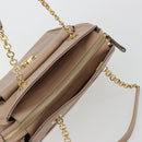 Salvatore Ferragamo Gancini Chain Tote Bag Leather Pink Gold Auth BA12546A-6