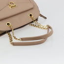 Salvatore Ferragamo Gancini Chain Tote Bag Leather Pink Gold Auth BA12546A-7