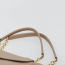 Salvatore Ferragamo Gancini Chain Tote Bag Leather Pink Gold Auth BA12546A-8