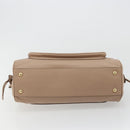 Salvatore Ferragamo Gancini Chain Tote Bag Leather Pink Gold Auth BA12546A-5
