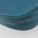 CHANEL Shoulder Bag Caviar Skin Blue Gold CC Auth BA12548A-17