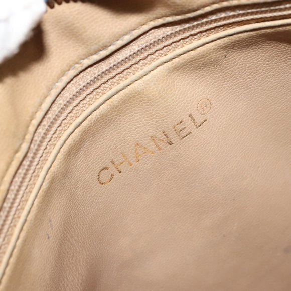 CHANEL Shoulder Bag Caviar Skin Blue Gold CC Auth BA12548A