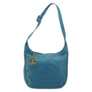 CHANEL Shoulder Bag Caviar Skin Blue Gold CC Auth BA12548A-13