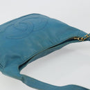 CHANEL Shoulder Bag Caviar Skin Blue Gold CC Auth BA12548A-6