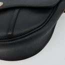 Christian Dior Honeycomb Canvas Shoulder Bag PVC Black Gold Auth BA12549-9