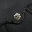 Christian Dior Honeycomb Canvas Shoulder Bag PVC Black Gold Auth BA12549-17