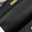 Christian Dior Honeycomb Canvas Shoulder Bag PVC Black Gold Auth BA12549-11