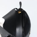 Christian Dior Honeycomb Canvas Shoulder Bag PVC Black Gold Auth BA12549-19