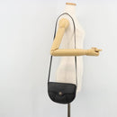 Christian Dior Honeycomb Canvas Shoulder Bag PVC Black Gold Auth BA12549-22