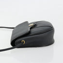 Christian Dior Honeycomb Canvas Shoulder Bag PVC Black Gold Auth BA12549-4
