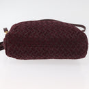 BALLY Hand Bag Suede 2way Bordeaux Gold Auth BA12551A-11