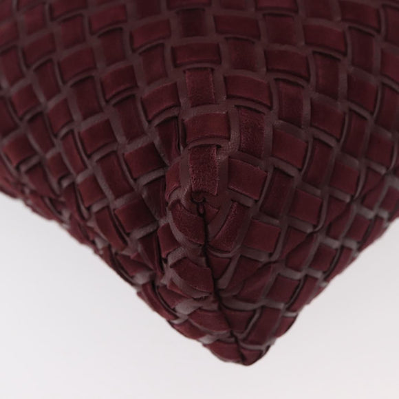 BALLY Hand Bag Suede 2way Bordeaux Gold Auth BA12551A
