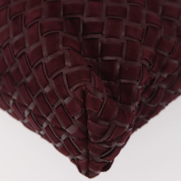 BALLY Hand Bag Suede 2way Bordeaux Gold Auth BA12551A