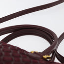 BALLY Hand Bag Suede 2way Bordeaux Gold Auth BA12551A-8