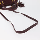 BALLY Hand Bag Suede 2way Bordeaux Gold Auth BA12551A-9