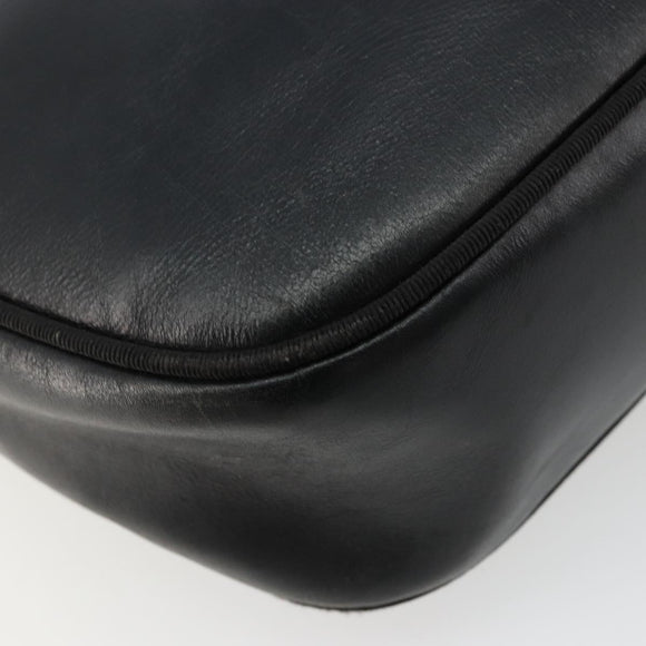 Salvatore Ferragamo Vala Shoulder Bag Leather Black Gold Auth BA12552