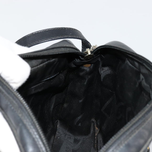 Salvatore Ferragamo Vala Shoulder Bag Leather Black Gold Auth BA12552